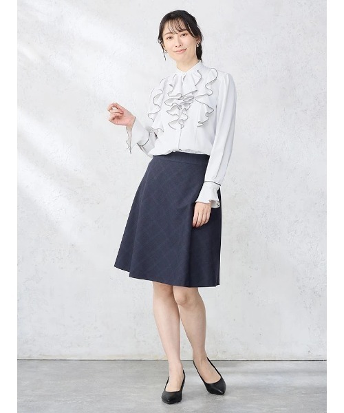 dazzlin(ダズリン)の「dazzlin×P.S.FAコラボ 配色フリル長袖ブラウス(シャツ/ブラウス・レディース・ホワイト/ライトグレー・S/L/M)」の6枚目の写真