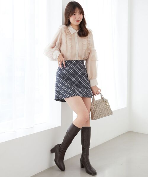 MAJESTIC LEGON(マジェスティックレゴン)の「アソートミニスカパン(スカート・レディース・グレー系その他/ブラック系その他/チャコールグレー・MEDIUM)」の4枚目の写真
