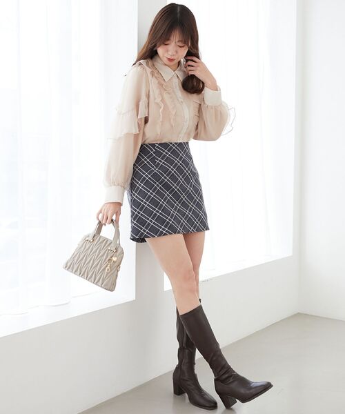 MAJESTIC LEGON(マジェスティックレゴン)の「アソートミニスカパン(スカート・レディース・グレー系その他/ブラック系その他/チャコールグレー・MEDIUM)」の5枚目の写真