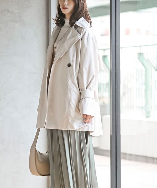 rps（アールピーエス）の「トレンチ風Ａラインコート（トレンチコート・レディース・ベージュ/アイボリー/グレイッシュベージュ・フリー）」の5枚目の写真