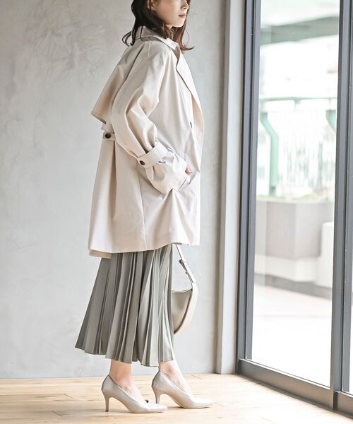 rps（アールピーエス）の「トレンチ風Ａラインコート（トレンチコート・レディース・ベージュ/アイボリー/グレイッシュベージュ・フリー）」の7枚目の写真