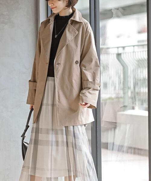 rps（アールピーエス）の「トレンチ風Ａラインコート（トレンチコート・レディース・ベージュ/アイボリー/グレイッシュベージュ・フリー）」の12枚目の写真