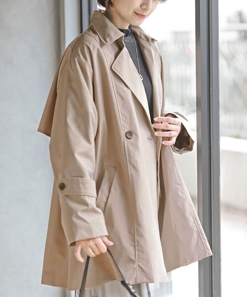 rps（アールピーエス）の「トレンチ風Ａラインコート（トレンチコート・レディース・ベージュ/アイボリー/グレイッシュベージュ・フリー）」の15枚目の写真