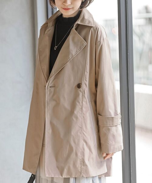 rps（アールピーエス）の「トレンチ風Ａラインコート（トレンチコート・レディース・ベージュ/アイボリー/グレイッシュベージュ・フリー）」の16枚目の写真