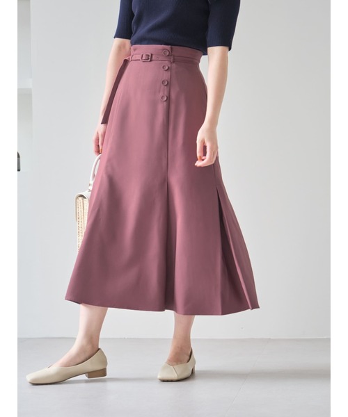 COHINA（コヒナ）の「ベルト付きタックマーメイドスカート 【低身長・小柄女性】（スカート・レディース・ホワイト/レッド・S-Regular/XS-Regular/XS-Short）」の2枚目の写真