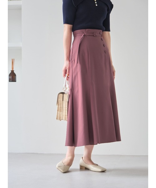 COHINA（コヒナ）の「ベルト付きタックマーメイドスカート 【低身長・小柄女性】（スカート・レディース・ホワイト/レッド・S-Regular/XS-Regular/XS-Short）」の4枚目の写真