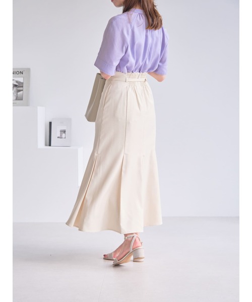 COHINA（コヒナ）の「ベルト付きタックマーメイドスカート 【低身長・小柄女性】（スカート・レディース・ホワイト/レッド・S-Regular/XS-Regular/XS-Short）」の5枚目の写真