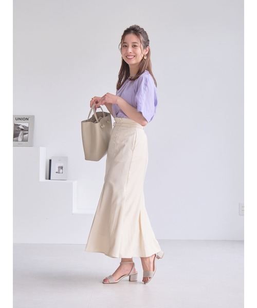 COHINA（コヒナ）の「ベルト付きタックマーメイドスカート 【低身長・小柄女性】（スカート・レディース・ホワイト/レッド・S-Regular/XS-Regular/XS-Short）」の7枚目の写真