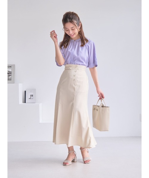 COHINA（コヒナ）の「ベルト付きタックマーメイドスカート 【低身長・小柄女性】（スカート・レディース・ホワイト/レッド・S-Regular/XS-Regular/XS-Short）」の8枚目の写真