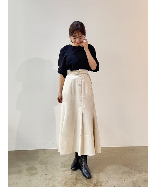 COHINA（コヒナ）の「ベルト付きタックマーメイドスカート 【低身長・小柄女性】（スカート・レディース・ホワイト/レッド・S-Regular/XS-Regular/XS-Short）」の12枚目の写真