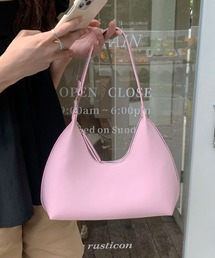 スムースレザーワンショルダーバッグ / ハンドバッグ ワンハンドルバッグ ホーボーバッグ ハーフムーンバッグ オケージョン セレモニースタイル