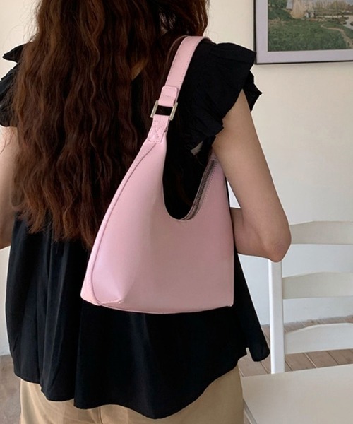 HEILIS（ヘイリス）の「スムースレザーワンショルダーバッグ / ハンドバッグ ワンハンドルバッグ ホーボーバッグ ハーフムーンバッグ オケージョン セレモニースタイル（ハンドバッグ・レディース・ブラウン/ブラック/ピンク・FREE）」の5枚目の写真