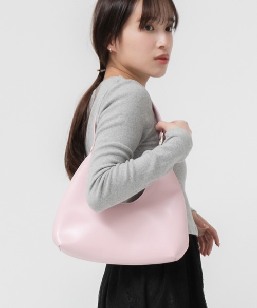 HEILIS（ヘイリス）の「スムースレザーワンショルダーバッグ / ハンドバッグ ワンハンドルバッグ ホーボーバッグ ハーフムーンバッグ オケージョン セレモニースタイル（ハンドバッグ・レディース・ブラウン/ブラック/ピンク・FREE）」の7枚目の写真