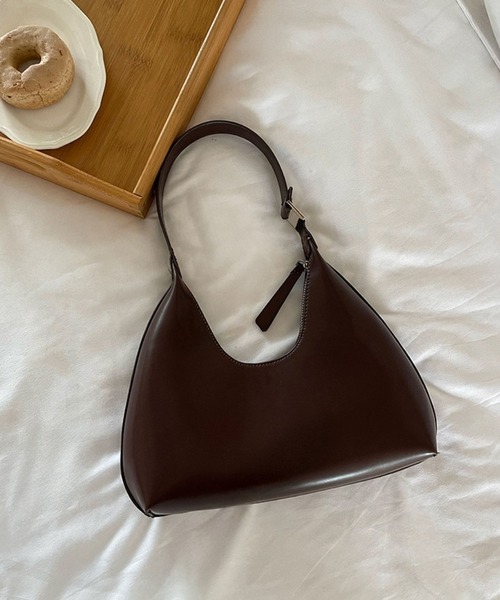 HEILIS（ヘイリス）の「スムースレザーワンショルダーバッグ / ハンドバッグ ワンハンドルバッグ ホーボーバッグ ハーフムーンバッグ オケージョン セレモニースタイル（ハンドバッグ・レディース・ブラウン/ブラック/ピンク・FREE）」の12枚目の写真