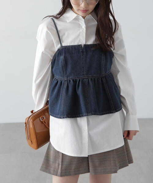 FREE'S MART（フリーズマート）の「◆ペプラムギャザーデニムビスチェ（その他トップス・レディース・ブルー系その他5/ブラック系その他/ブルー系その他・FREE）」の3枚目の写真