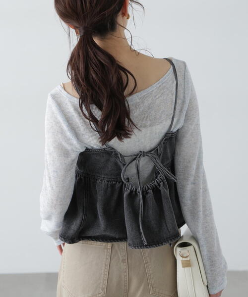 FREE'S MART（フリーズマート）の「◆ペプラムギャザーデニムビスチェ（その他トップス・レディース・ブルー系その他5/ブラック系その他/ブルー系その他・FREE）」の5枚目の写真