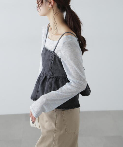 FREE'S MART（フリーズマート）の「◆ペプラムギャザーデニムビスチェ（その他トップス・レディース・ブルー系その他5/ブラック系その他/ブルー系その他・FREE）」の8枚目の写真