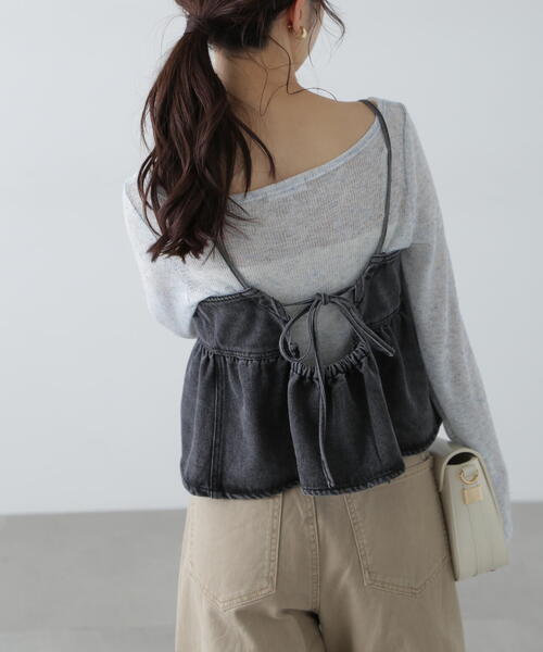 FREE'S MART（フリーズマート）の「◆ペプラムギャザーデニムビスチェ（その他トップス・レディース・ブルー系その他5/ブラック系その他/ブルー系その他・FREE）」の9枚目の写真