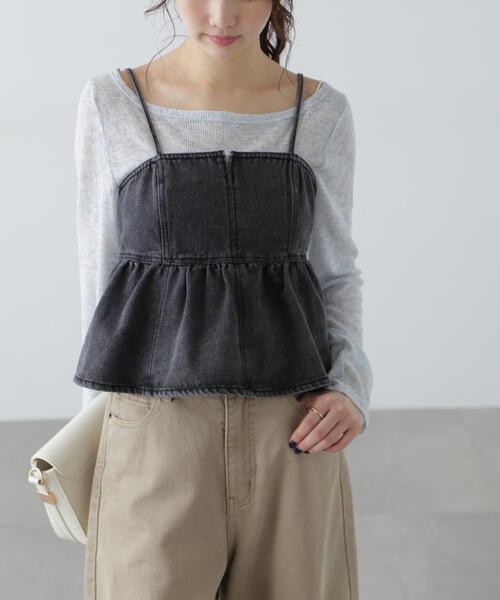 FREE'S MART（フリーズマート）の「◆ペプラムギャザーデニムビスチェ（その他トップス・レディース・ブルー系その他5/ブラック系その他/ブルー系その他・FREE）」の10枚目の写真