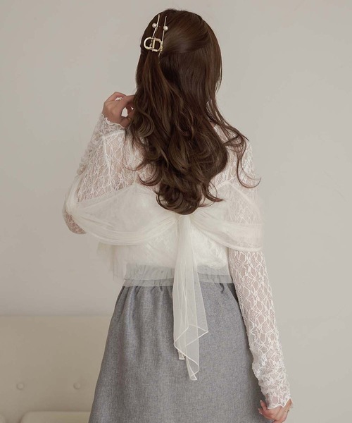 Tulle bustier set tops レディース セール】tulle bustier & lace tops set / チュールビスチェ