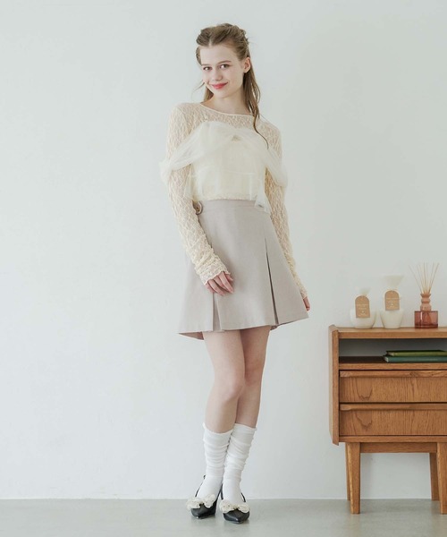 Ambre Neige(アンブルネージュ)の「tulle bustier & lace tops set / チュールビスチェ&レーストップスSET(Tシャツ/カットソー・レディース・アイボリー/ブラック/オフホワイト・FREE)」の8枚目の写真