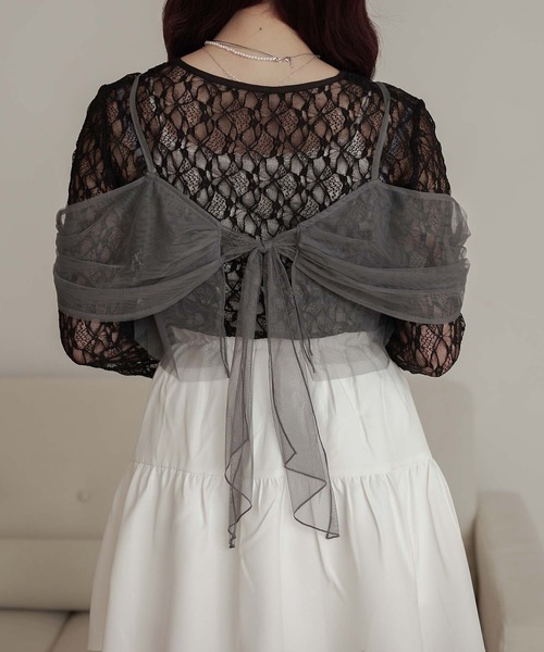 セール】tulle bustier & lace tops set / チュールビスチェ