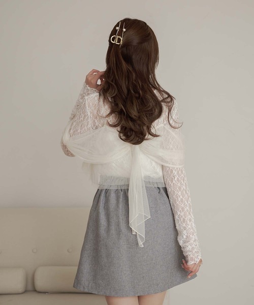 Ambre Neige(アンブルネージュ)の「tulle bustier & lace tops set / チュールビスチェ&レーストップスSET(Tシャツ/カットソー・レディース・アイボリー/ブラック/オフホワイト・FREE)」の19枚目の写真