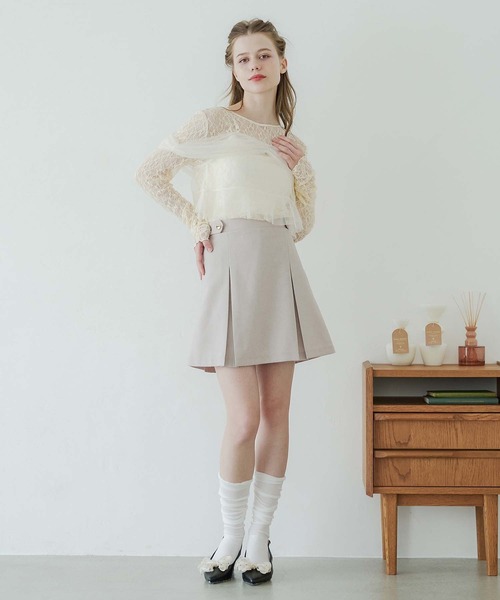 Tulle bustier set tops レディース セール】tulle bustier & lace tops set / チュールビスチェ