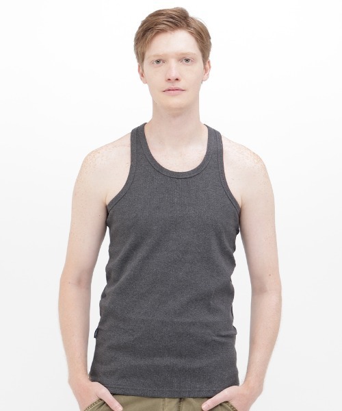 AVIREX(アヴィレックス)の「《DAILY/デイリー》RIB TANK TOP BACK CROSS / デイリーウェア リブ タンクトップ バッククロス / AVIREX / アヴィレックス(Tシャツ/カットソー・メンズ・チャコール/ブラック/オリーブ/ホワイト/グレー/ロイヤルブルー・SMALL/X-LARGE/LARGE/MEDIUM)」の4枚目の写真