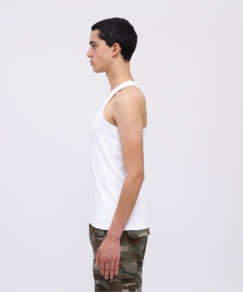 AVIREX(アヴィレックス)の「《DAILY/デイリー》RIB TANK TOP BACK CROSS / デイリーウェア リブ タンクトップ バッククロス / AVIREX / アヴィレックス(Tシャツ/カットソー・メンズ・チャコール/ブラック/オリーブ/ホワイト/グレー/ロイヤルブルー・SMALL/X-LARGE/LARGE/MEDIUM)」の9枚目の写真