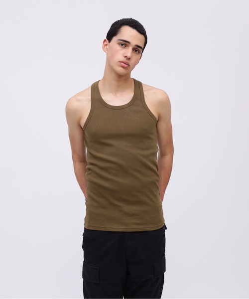 AVIREX(アヴィレックス)の「《DAILY/デイリー》RIB TANK TOP BACK CROSS / デイリーウェア リブ タンクトップ バッククロス / AVIREX / アヴィレックス(Tシャツ/カットソー・メンズ・チャコール/ブラック/オリーブ/ホワイト/グレー/ロイヤルブルー・SMALL/X-LARGE/LARGE/MEDIUM)」の22枚目の写真
