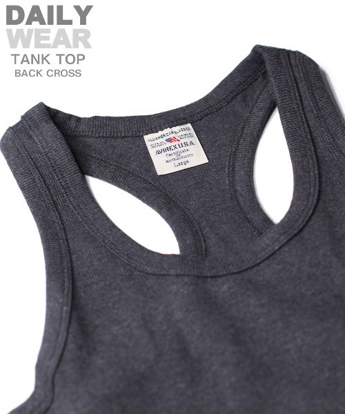 DAILY/デイリー》RIB TANK TOP BACK CROSS / デイリーウェア リブ