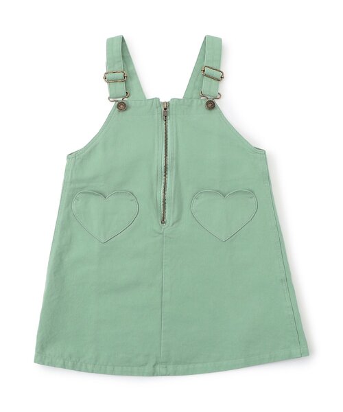 apres les cours(アプレレクール)の「【ジュニア対応】フロントジップハートポケットジャンスカ(ジャンパースカート・キッズ・カーキ/インディゴブルー・140/130/80/120/110/100/90)」の13枚目の写真