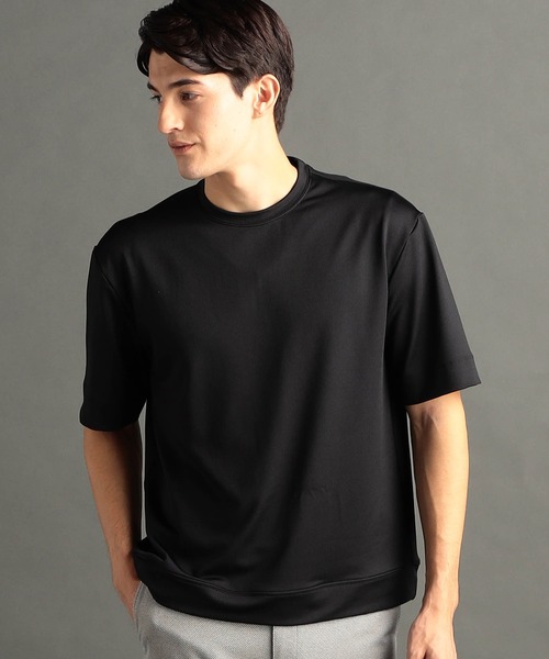 MONSIEUR NICOLE(ムッシュニコル)の「メランジジャカード リラックスフィット クルーネックTシャツ(Tシャツ/カットソー・メンズ・ブラック/ライトグレー/グレー×サックスブルー/ホワイト・LARGE/X-LARGE/MEDIUM)」の3枚目の写真