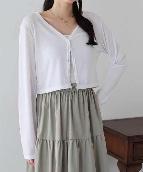 BLUEEAST(ブルーイースト)の「キャミソール&カーデアンサンブル(アンサンブル・レディース・ホワイト/ピンク/ブラック・MEDIUM)」の4枚目の写真