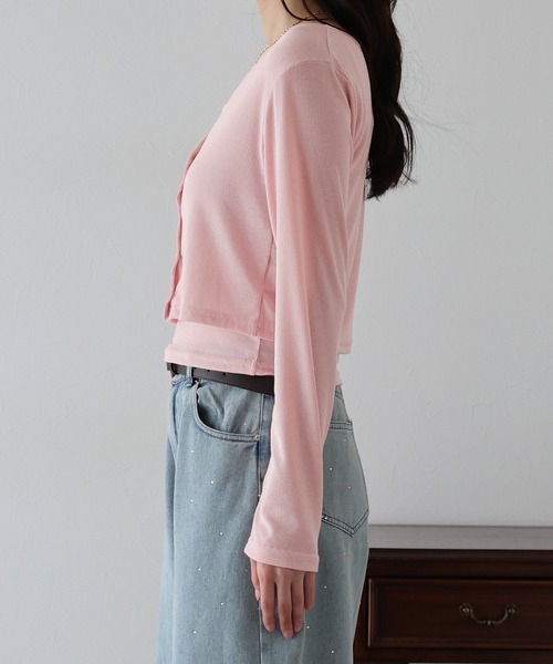 BLUEEAST(ブルーイースト)の「キャミソール&カーデアンサンブル(アンサンブル・レディース・ホワイト/ピンク/ブラック・MEDIUM)」の7枚目の写真