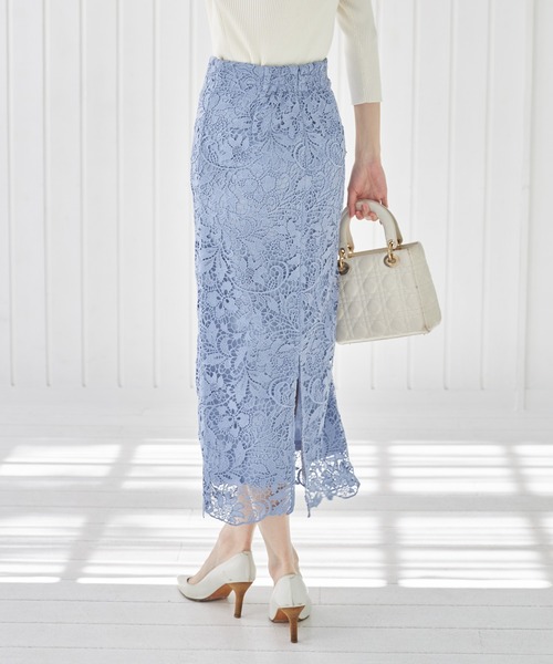 【新品】 tocco closet ドットスカート 白 フロッキードットシアーフレアスカート