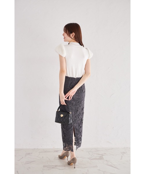 フラワーモチーフレースタイトスカート（スカート）｜tocco closet