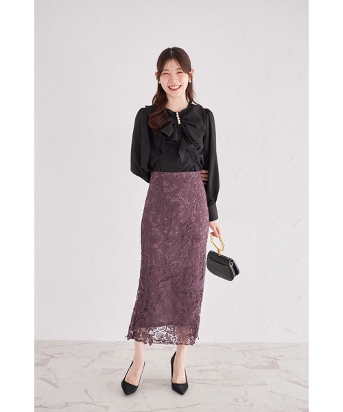 フラワーモチーフレースタイトスカート（スカート）｜tocco closet