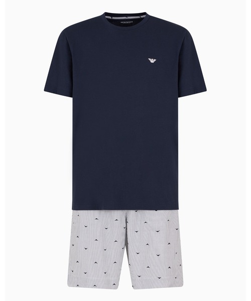 EMPORIO ARMANI(エンポリオアルマーニ)の「【エンポリオ アルマーニ】バミューダパンツ パジャマ オールオーバーパターン ジャカード(ルームウェア/パジャマ・メンズ・ネイビー系/ネイビー系1・LARGE/MEDIUM/SMALL/X-LARGE)」の2枚目の写真