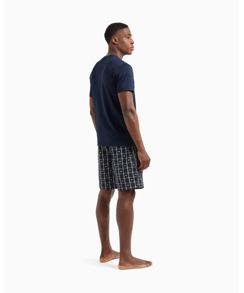 EMPORIO ARMANI(エンポリオアルマーニ)の「【エンポリオ アルマーニ】バミューダパンツ パジャマ オールオーバーパターン ジャカード(ルームウェア/パジャマ・メンズ・ネイビー系/ネイビー系1・LARGE/MEDIUM/SMALL/X-LARGE)」の4枚目の写真
