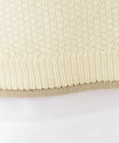 Cutie Blonde（キューティーブロンド）の「【S-LL/2枚セット】シアー感も楽しめる 光沢カノコ編み配色ニット+ロンT（ニット/セーター・レディース・ホワイト系7/ピンク系9/ブラック系4/ライトグレー系4・01/02/03）」の8枚目の写真