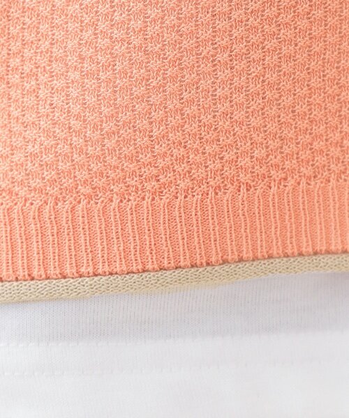 Cutie Blonde（キューティーブロンド）の「【S-LL/2枚セット】シアー感も楽しめる 光沢カノコ編み配色ニット+ロンT（ニット/セーター・レディース・ホワイト系7/ピンク系9/ブラック系4/ライトグレー系4・01/02/03）」の16枚目の写真