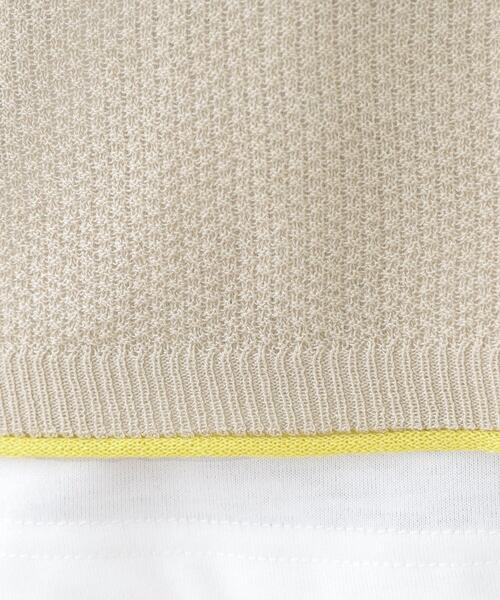 Cutie Blonde（キューティーブロンド）の「【S-LL/2枚セット】シアー感も楽しめる 光沢カノコ編み配色ニット+ロンT（ニット/セーター・レディース・ホワイト系7/ピンク系9/ブラック系4/ライトグレー系4・01/02/03）」の20枚目の写真