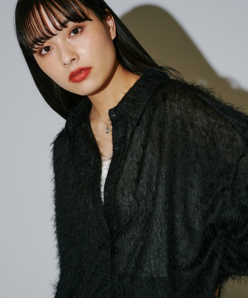 terrace(テラス)の「フェザーシャツ(シャツ/ブラウス・レディース・オフホワイト/ブラック・MEDIUM)」の14枚目の写真