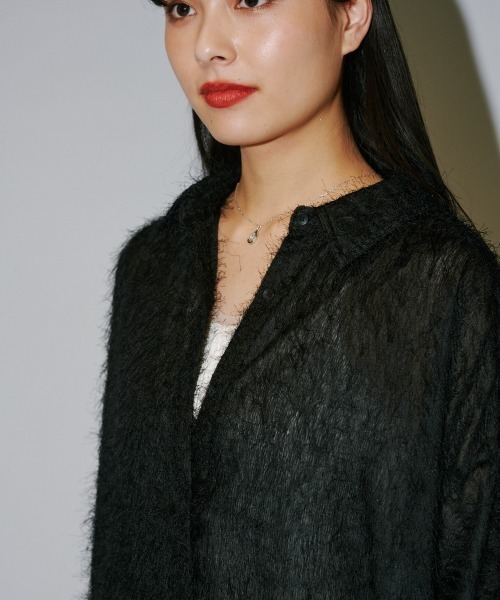 terrace(テラス)の「フェザーシャツ(シャツ/ブラウス・レディース・オフホワイト/ブラック・MEDIUM)」の15枚目の写真