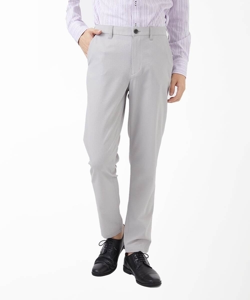 MK MICHEL KLEIN HOMME (エムケーミッシェルクランオム)の「【残りわずか/在庫限り/洗える / セットアップ対応】ソロテックスエコサッカーテーパードパンツ(その他パンツ・メンズ・アイボリー/ネイビー/ブラック・48/50/44/46/52)」の2枚目の写真