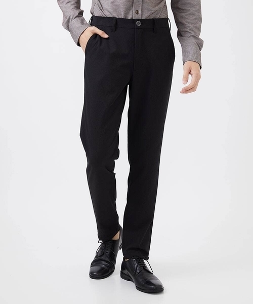 MK MICHEL KLEIN HOMME (エムケーミッシェルクランオム)の「【残りわずか/在庫限り/洗える / セットアップ対応】ソロテックスエコサッカーテーパードパンツ(その他パンツ・メンズ・アイボリー/ネイビー/ブラック・48/50/44/46/52)」の3枚目の写真