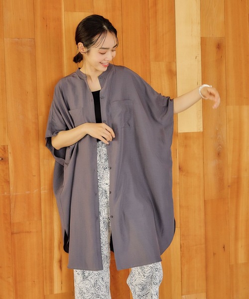 FOUND GOOD(ファウンドグッド)の「ポンチョチュニックOP/SS(チュニック・レディース・ベージュ/グレー系8/ホワイト系5/ブラック・L/M/S)」の14枚目の写真