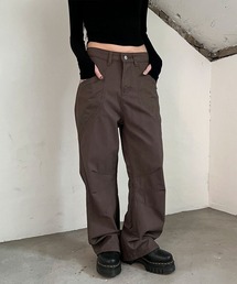 デイリー 切り替え コットン ワイド パンツ